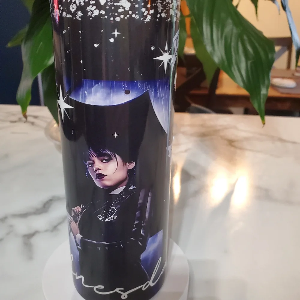 Wednesday Addams Don't Touch Me 20oz Tumbler with duo lids 🎉sale